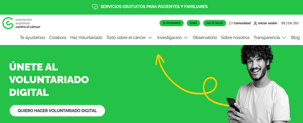 VOLUNTARIADO EN LA ASOCIACIÓN 
ESPAÑOLA CONTRA EL CÁNCER